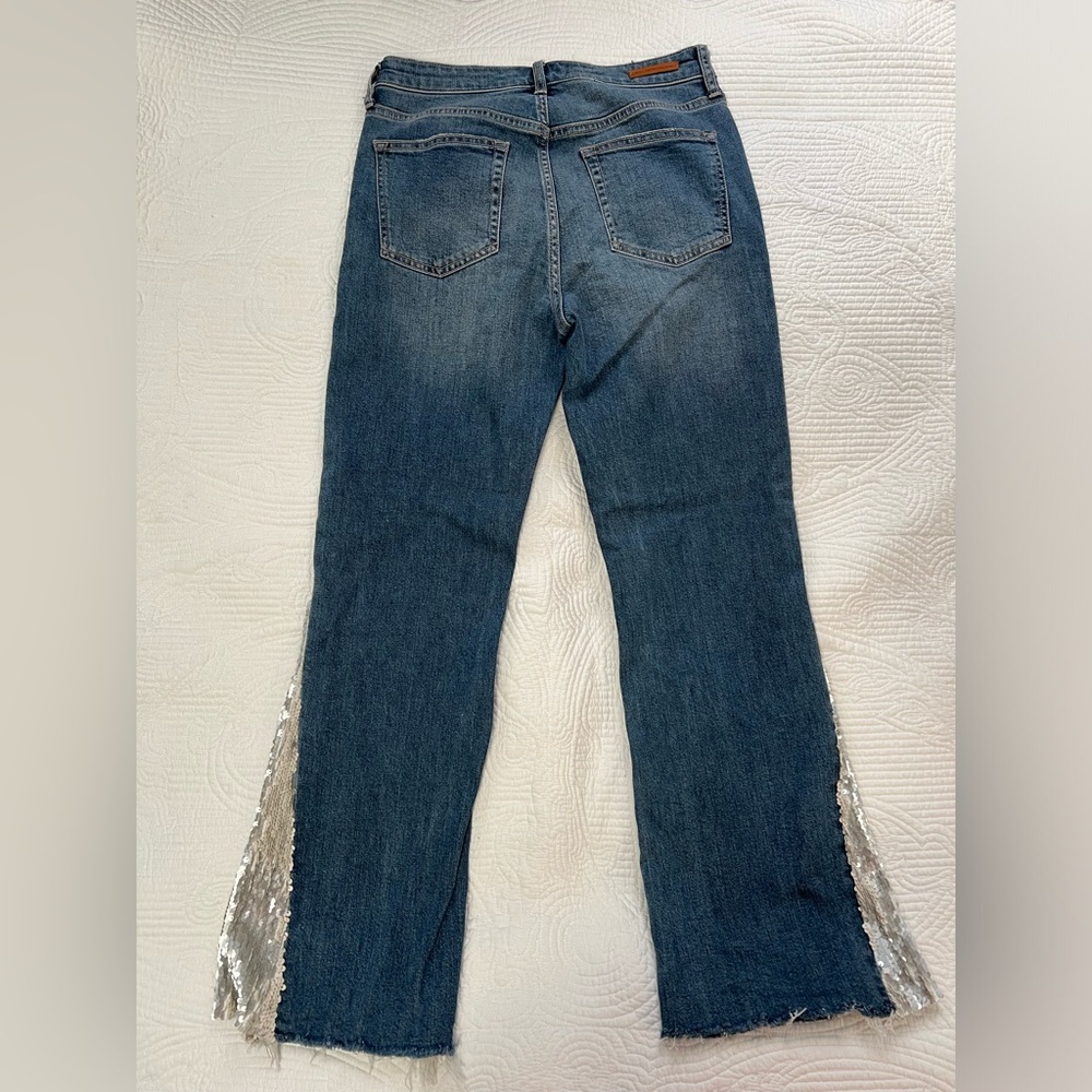 Anthro Pilcro and the Letterpress High-Rise Sequined Flared Jeans - Picture 8 of 9